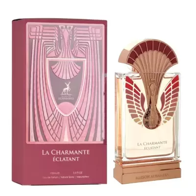 Frasco e caixa de perfume LA CHARMANTE ÉCLATANT da MAISON ALHAMBRA