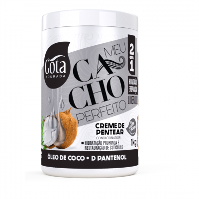 Creme de pentear condicionador 2 em 1 Gota Dourada Meu Cacho Perfeito de 1 kg