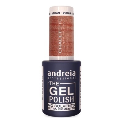 Frasco de esmalte de unhas gel azul escuro com tampa branca texturada castanha