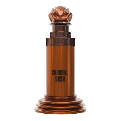 Frasco de perfume cobre com tampa decorativa e inscrições