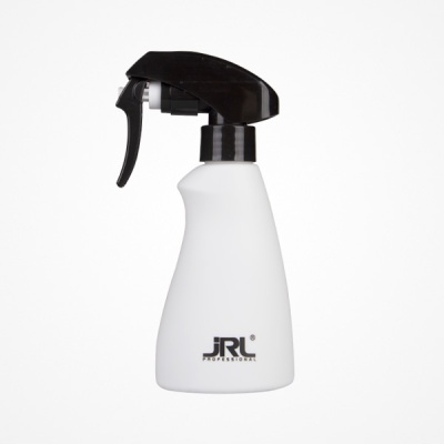 Frasco de spray plástico branco e preto com logótipo JRL PROFESSIONAL