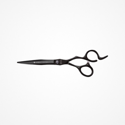 Tesoura preta metálica de corte com punho ergonómico