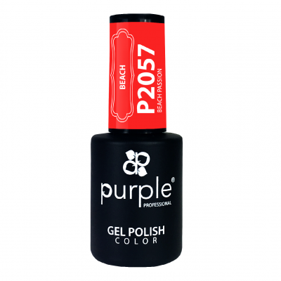 Frasco preto fosco de verniz gel com tampa vermelha e texto branco