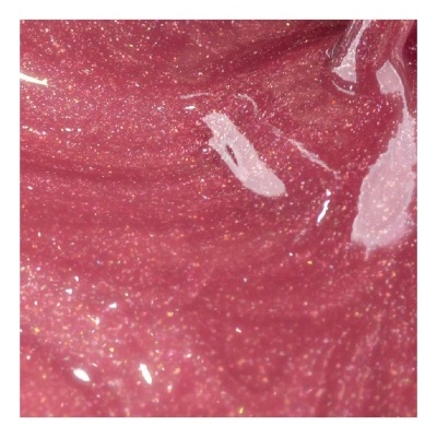 Produto viscoso brilhante cor rosa com glitter dourado