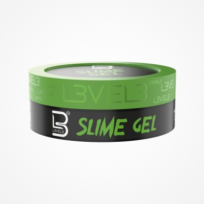 Embalagem de gel de cabelo SLIME GEL L3V3L verde e preta