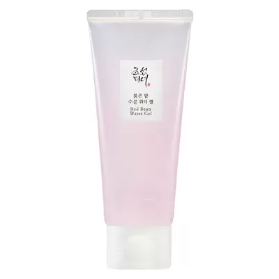 Gel hidratante em tubo rosado com etiqueta em coreano e inglês