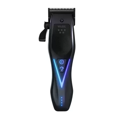 Máquina de cortar cabelo preta WAHL com luzes LED azuis