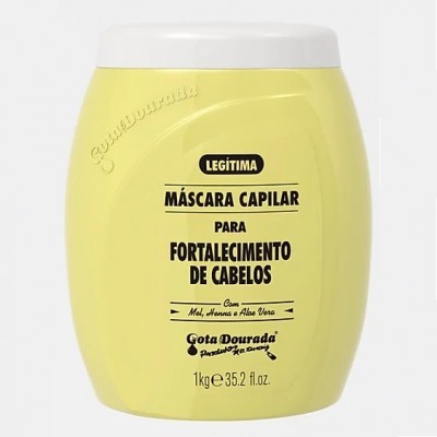 Frasco amarelo de máscara capilar Gota Dourada