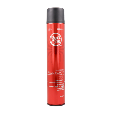 Spray de cabelo Red One em embalagem vermelha com tampa preta
