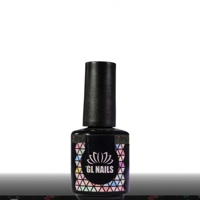 Frasco de verniz de unhas GL NAILS com padrão geométrico colorido