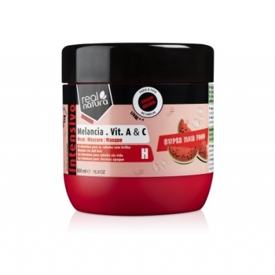 Frasco de máscara capilar melancia e vitaminas A e C