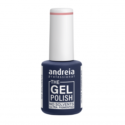 Frasco de verniz gel azul escuro Andreia Professional com tampa branca e rosa