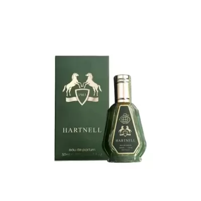 Perfume HARTNELL 1983 com frasco e caixa verde escuro