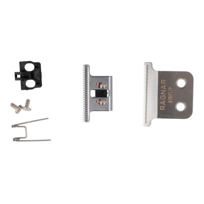 Conjunto de lâminas metálicas para máquina de cortar cabelo com molas e suporte preto