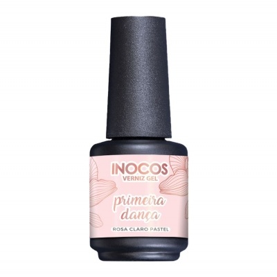 Frasco de verniz gel rosa claro pastel INOCOS