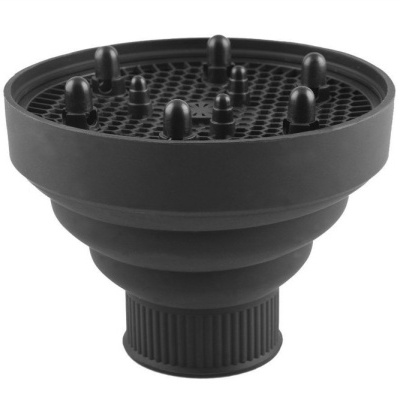 Difusor de cabelo preto em plástico com pinos e base ajustável