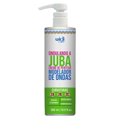 Frasco branco com doseador creme modelador de ondas Ondulando a Juba Widi Care