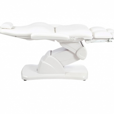 Cadeira de massagens ajustável branca com estofado acolchoado