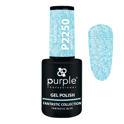 Verniz gel para unhas Purple Professional Fantastic Blue com padrão salpicado azul e branco