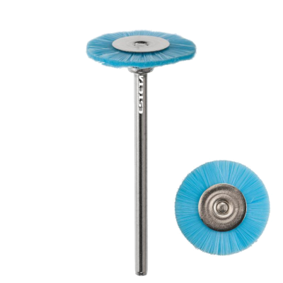 Escova de polimento com cerdas azuis e haste metálica