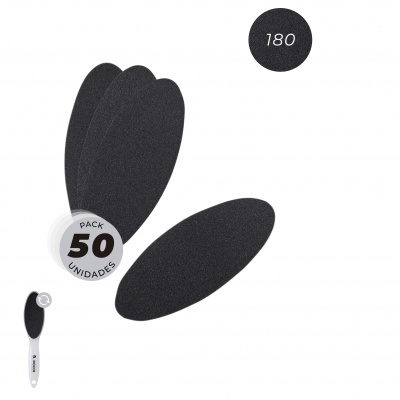 Lixas ovais pretas abrasivas 180, pack de 50 unidades