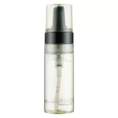 Frasco transparente com válvula e texto Pyunkang Yul
