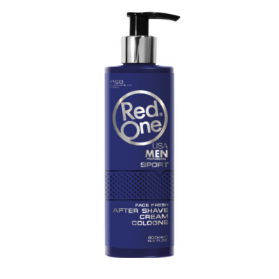 Frasco azul escuro creme pós-barba Red One Men Sport com doseador