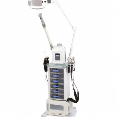 Equipamento médico de suporte com gavetas e dispositivos eletrónicos