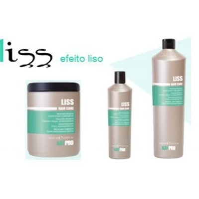 Três produtos LISS para cuidado de cabelo com efeito liso