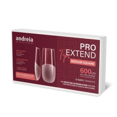Caixa de unhas postiças Andreia Professional Pro Extend Medium Square com 600 unidades