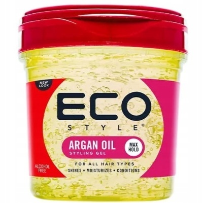 Pote de gel para cabelo ECO STYLE Argan Oil com tampa vermelha
