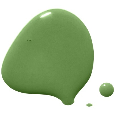 Gotas de tinta verde sobre fundo branco