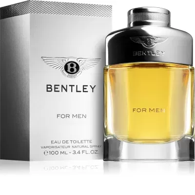Frasco de perfume Bentley para homem com embalagem branca