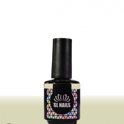 frasco de verniz para unhas GL NAILS com tampa preta e rótulo colorido