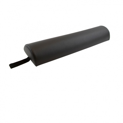 Apoio lombar preto semicilíndrico com tiras de fixação