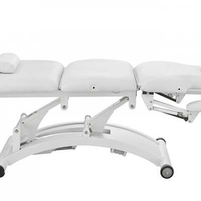 Cama de massagem elétrica branca com várias secções ajustáveis