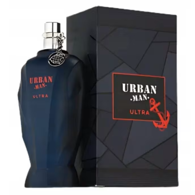 Perfume masculino Urban Man Ultra com frasco preto e caixa preta