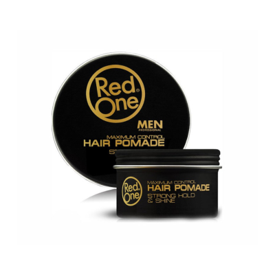 Pomada para cabelo Red One em pote preto com texto dourado