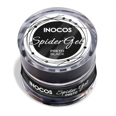 Frasco pequeno de gel para unhas INOCOS Spider Gel preto