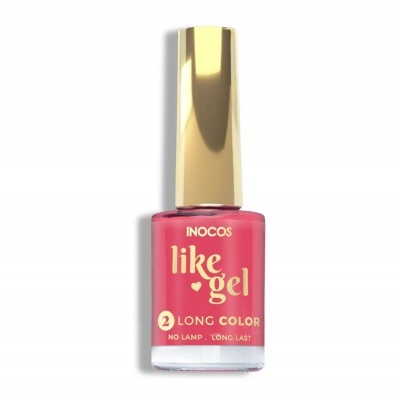 Verniz para unhas INOCOS like gel rosa com tampa dourada