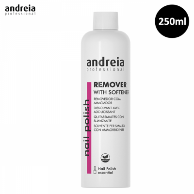 Frasco branco de removedor de verniz de unhas Andreia Professional 250ml