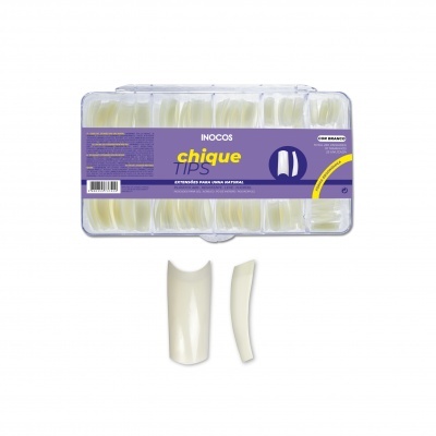 Caixa transparente com pontas para unhas postiças Inocos chique tips