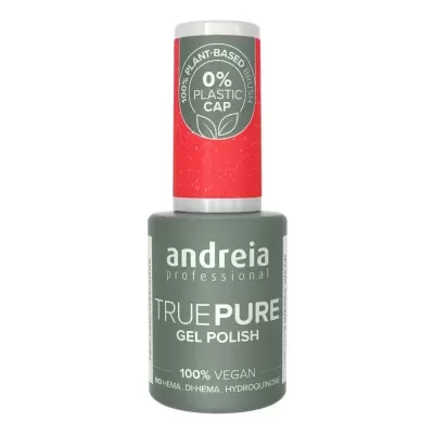 Esmalte em gel Andreia True Pure cinza com tampa vermelha 0% plástico