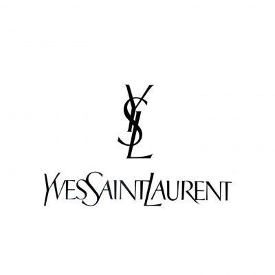 Logótipo Yves Saint Laurent em preto sobre fundo branco