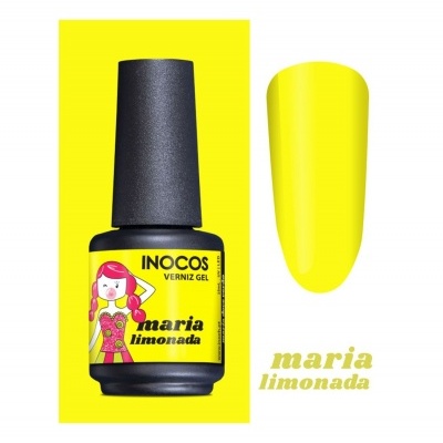 Frasco de verniz gel amarelo INOCOS María Limonada
