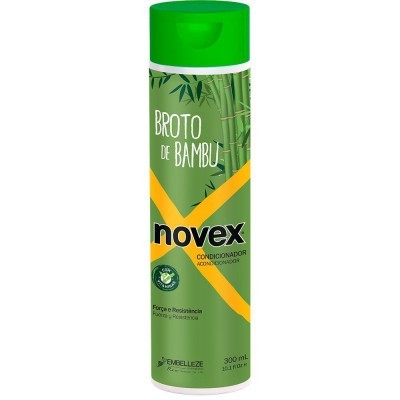 Frasco verde Novex Broto de Bambu, condicionador 300 mL com tampa verde