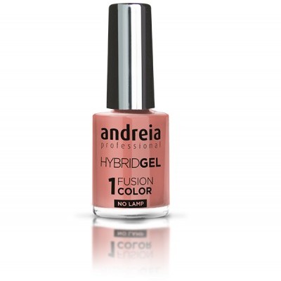 Frasco de verniz de unhas andreia HybridGel cor rosa com tampa prateada