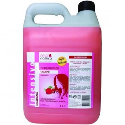 Recipiente grande de shampoo rosa para cabelo pH equilibrado guaraná