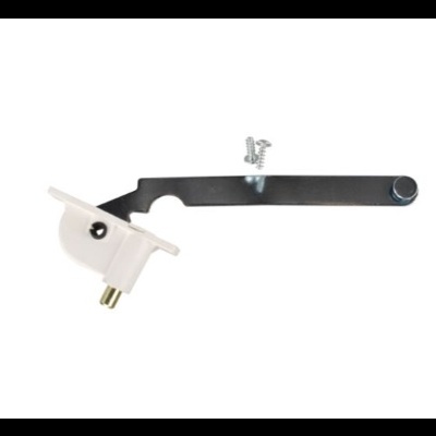 Ferramenta metálica preta e branca em fundo branco