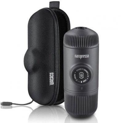 Cafeteira portátil Nanopresso preta com estojo rígido preto
